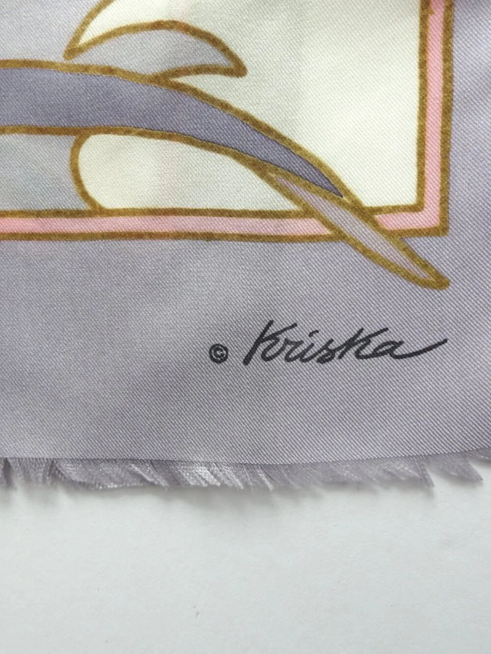 Kriska Made in Japan 100% Silk Art Nouveau Tulip Scarf 8.5